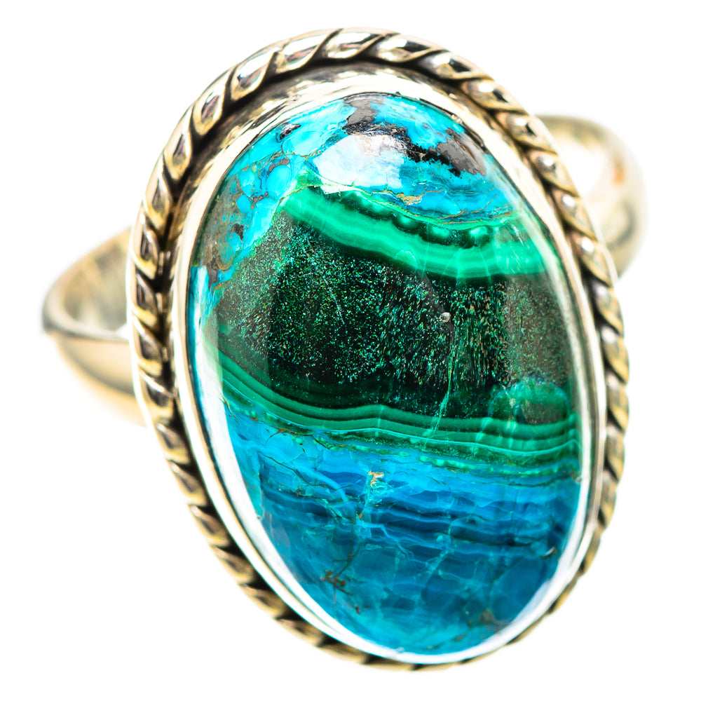 Malachite In Chrysocolla 925 Sterling Silver Ring Size 9 (925 Sterling Silver) RING139615
