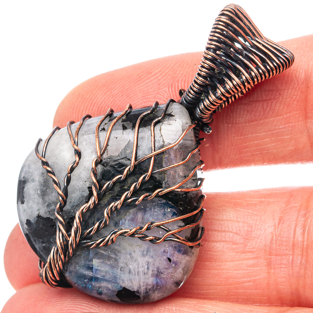 Rainbow Moonstone Tree of Life 1 3/4" (Oxidized Copper)