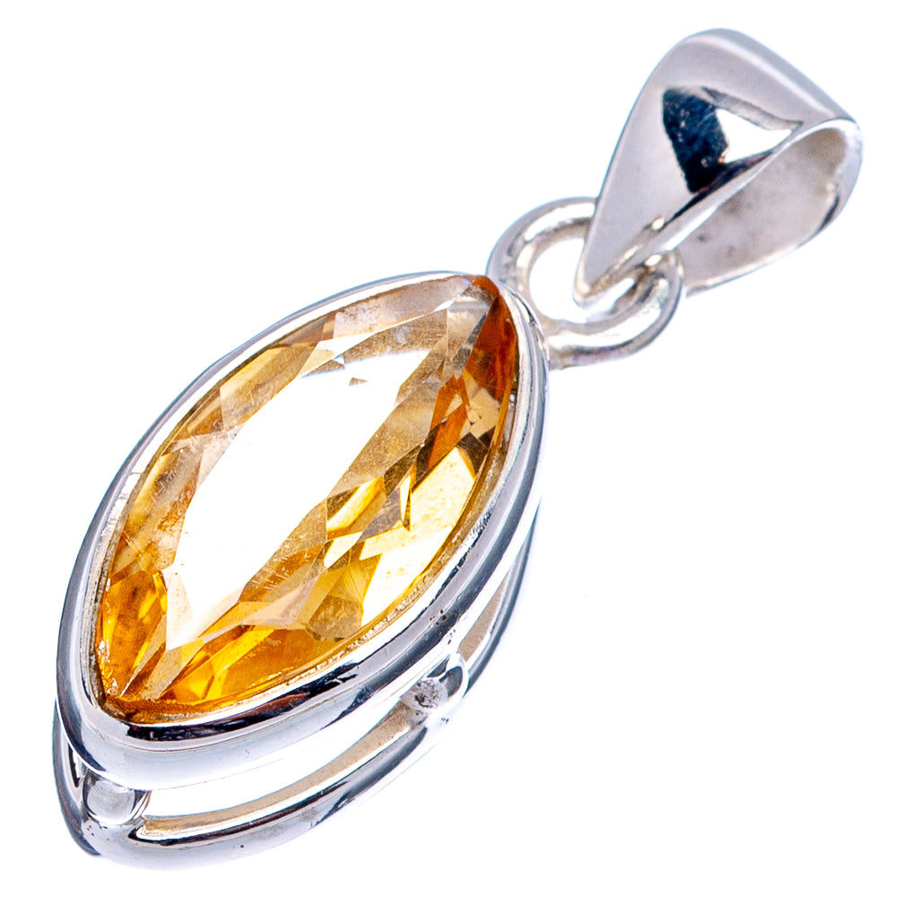 Faceted Citrine Dainty Pendant 1" (.925 Sterling Silver)