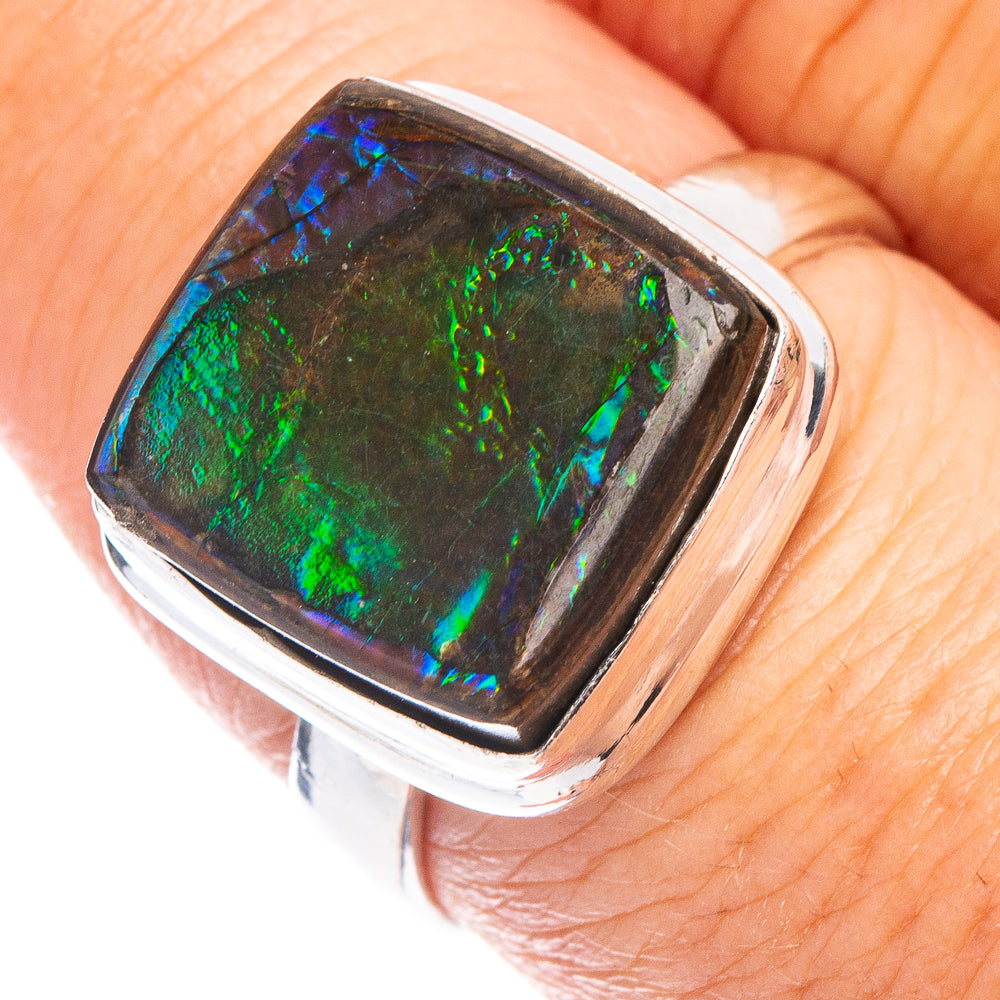 Rare Ammolite Ring Size 7.75 (925 Sterling Silver) R7801