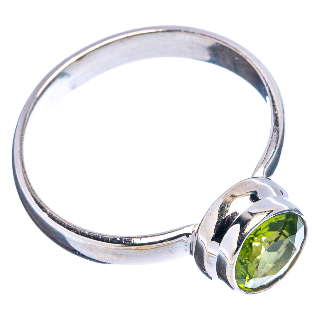 Faceted Peridot Ring Size 8.75 (.925 Sterling Silver)
