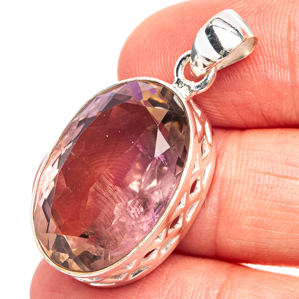 Premium Faceted Ametrine Pendant 1 3/8" (.925 Sterling Silver)