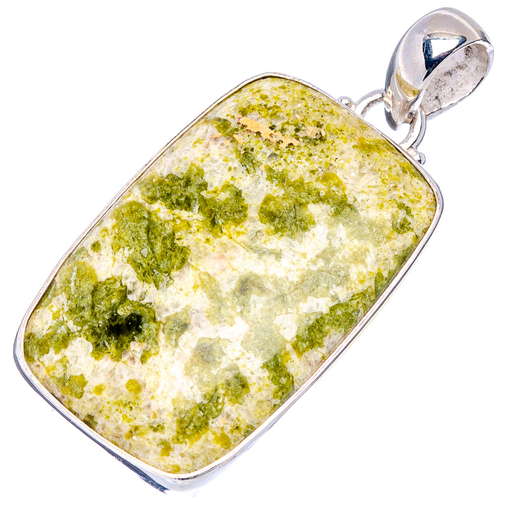 Lizardite Pendant 1 3/4" (.925 Sterling Silver)