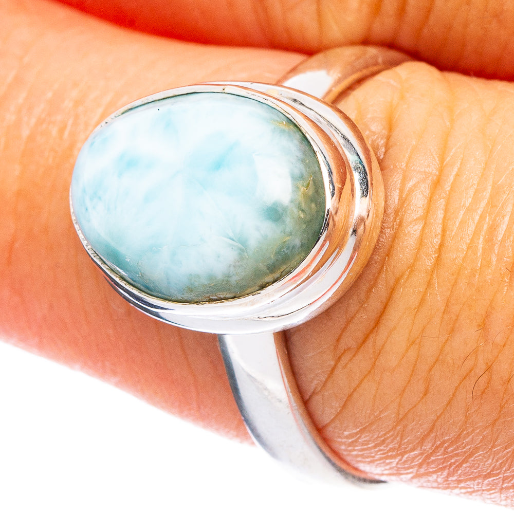 Larimar Ring Size 7.75 (925 Sterling Silver) R6776