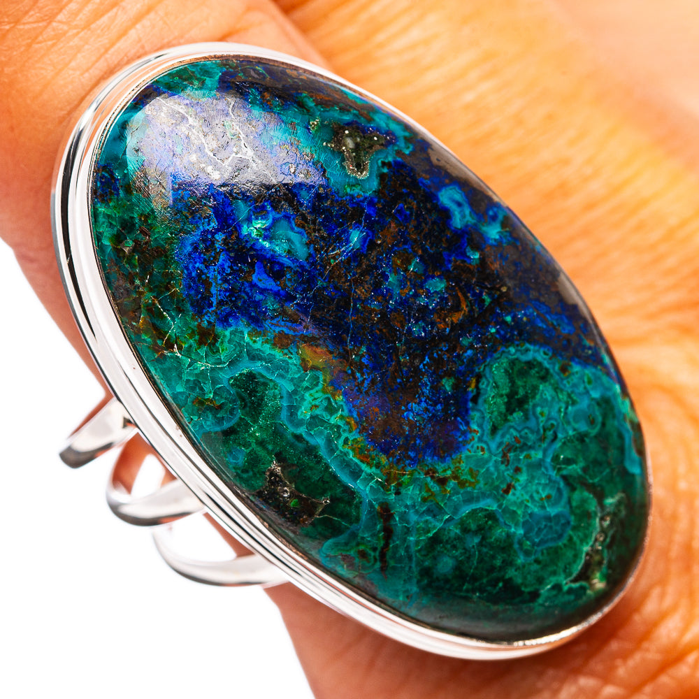 Premium Azurite Malachite Ring Size 11.5 (.925 Sterling Silver)