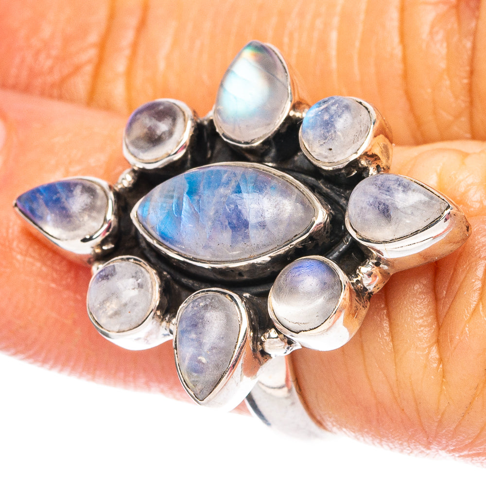 Rainbow Moonstone 925 Sterling Silver Ring Size 4.5 (925 Sterling Silver) R6267