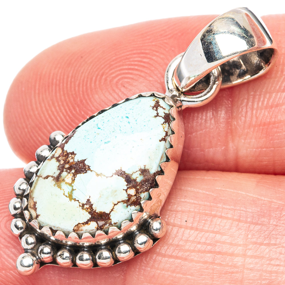 Rare Golden Hills Turquoise 925 Sterling Silver Pendant 1 3/8" (925 Sterling Silver) P41938