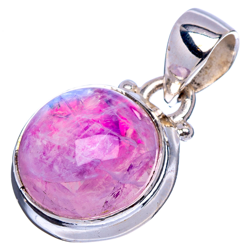 Pink Moonstone Pendant 1" (.925 Sterling Silver)