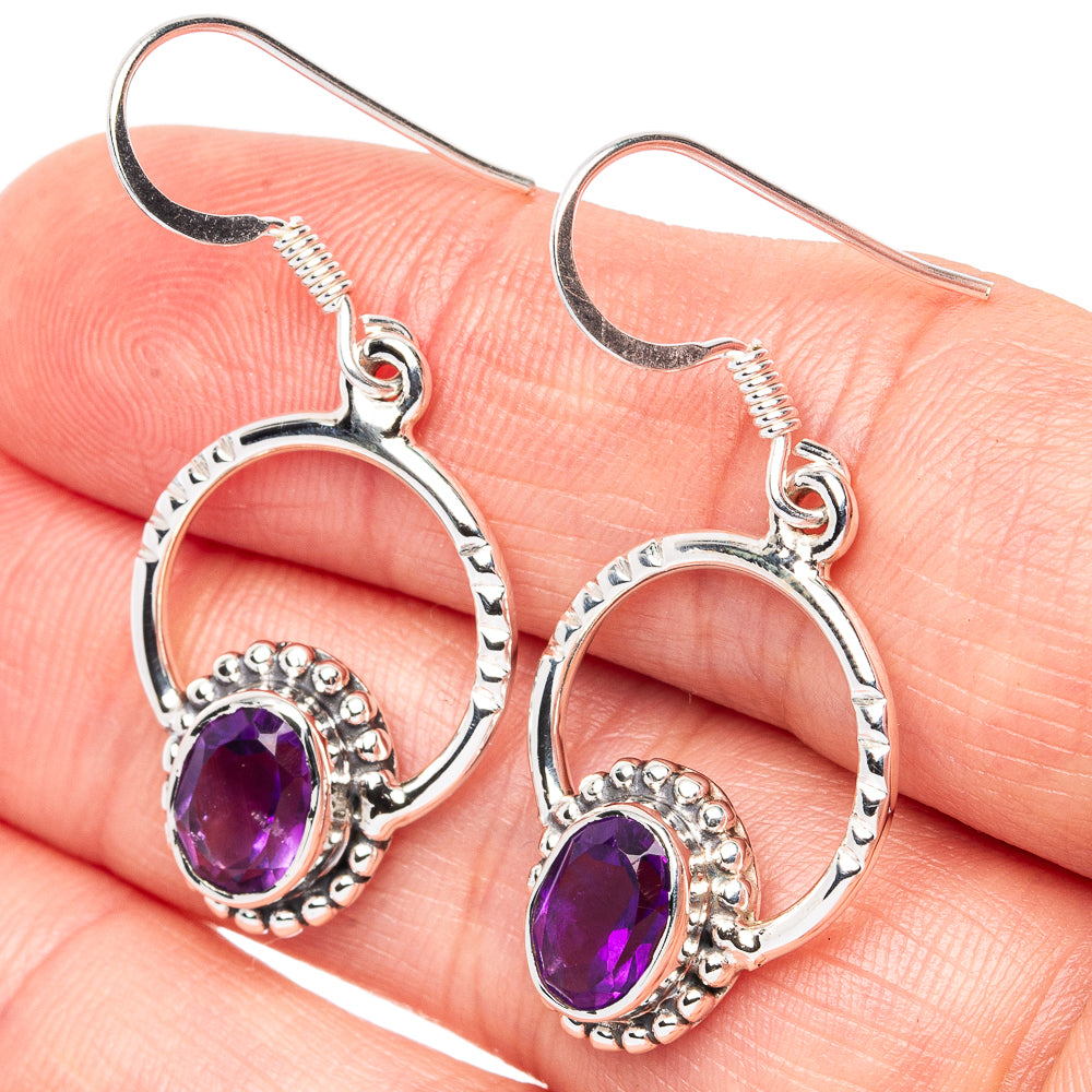 Premium Amethyst Earrings 1 1/2" (925 Sterling Silver) E2700