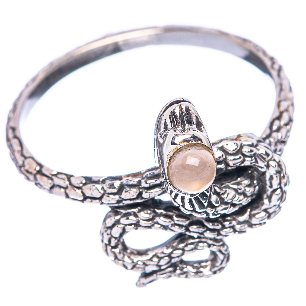 Rose Quartz Snake 925 Sterling Silver Ring Size 6.75 (925 Sterling Silver) R5475