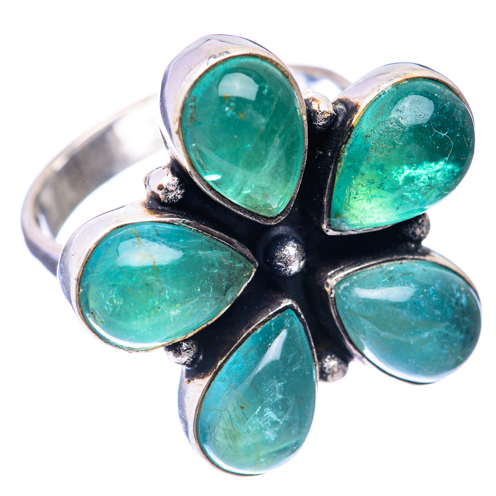 Large Green Fluorite Ring Size 9 (925 Sterling Silver) R140868