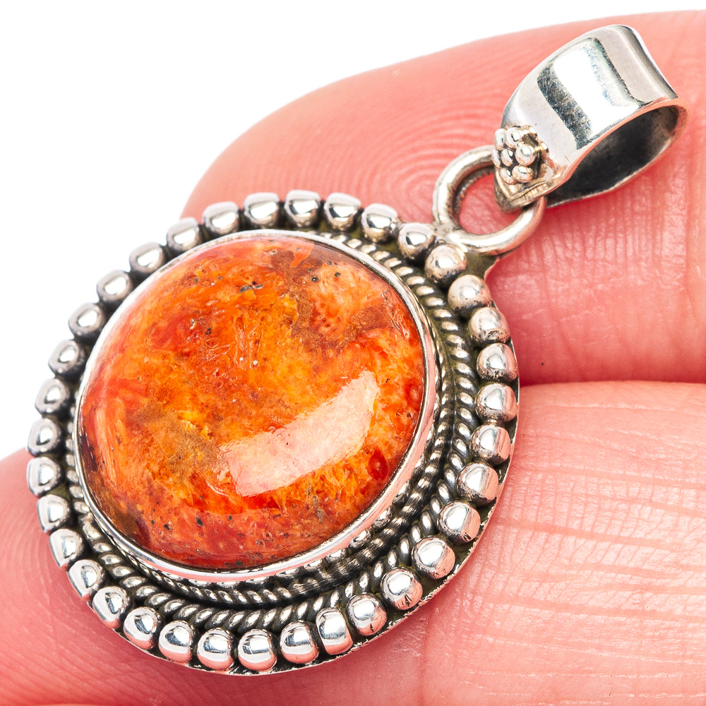 Sponge Coral Pendant 1 1/4" (925 Sterling Silver) P41115