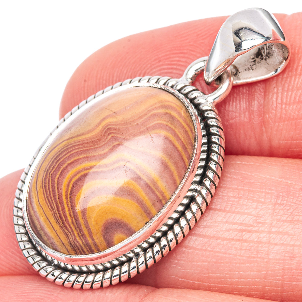 Rainbow Hickoryite Pendant 1 3/8" (925 Sterling Silver) P40929