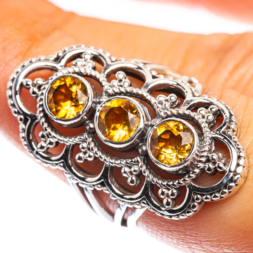 Faceted Citrine Ring Size 6.5 (925 Sterling Silver) R142441