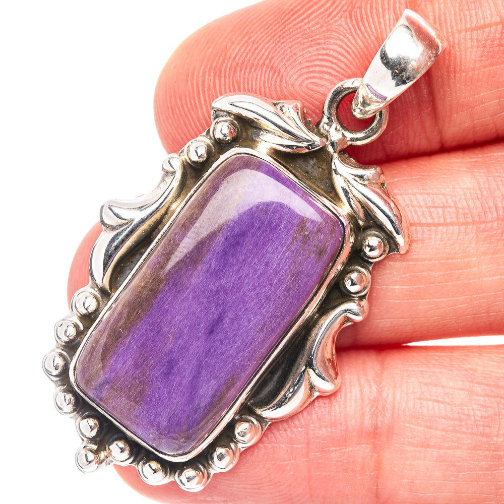 Premium Charoite Pendant 1 3/4" (.925 Sterling Silver)