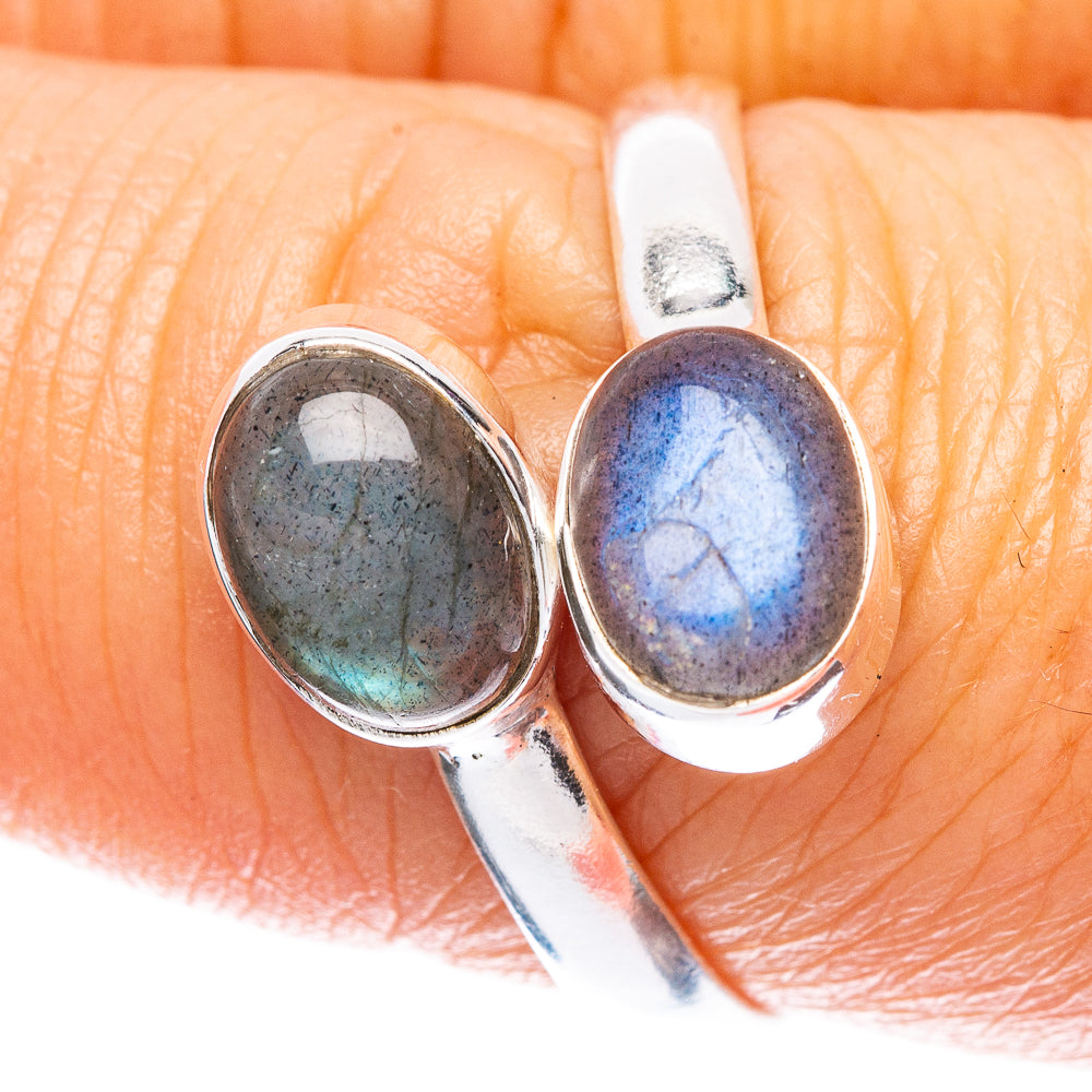 Labradorite Dainty Ring Size 8 Adjustable (925 Sterling Silver) R5121