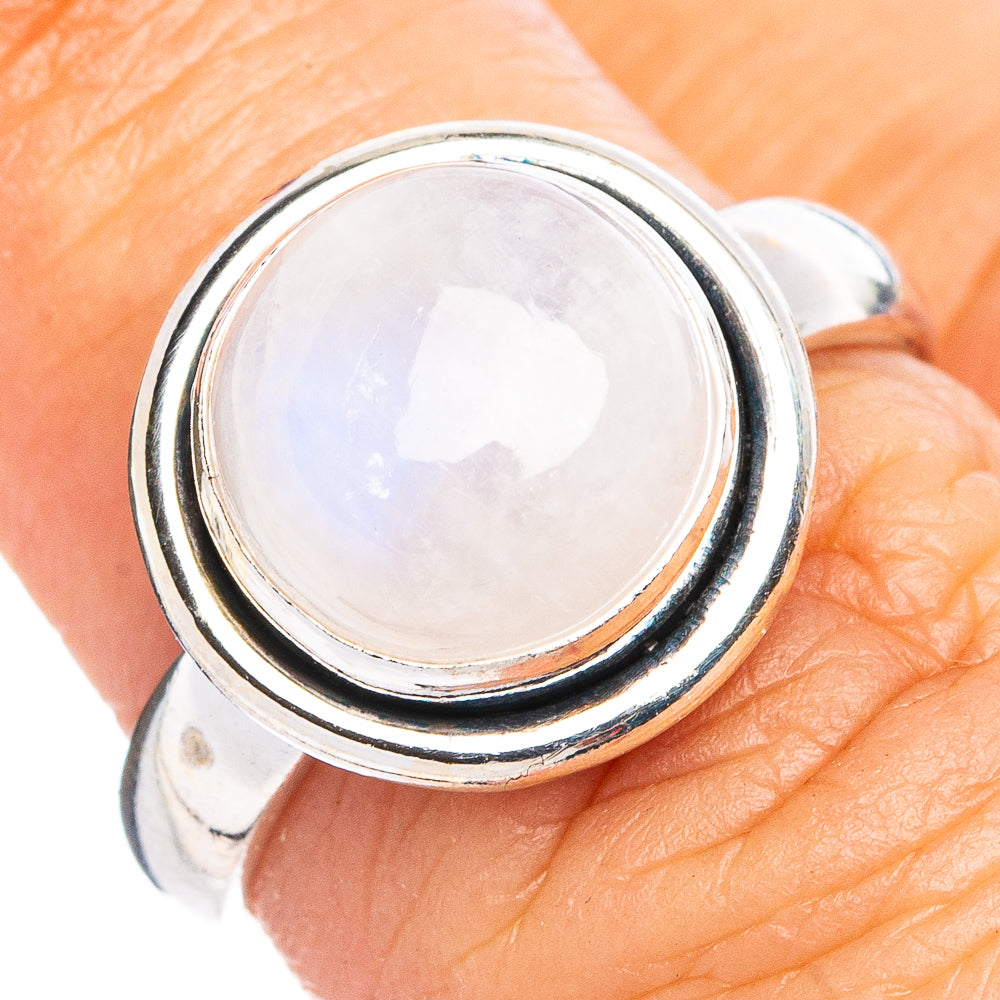 Rainbow Moonstone Ring Size 6.75 (.925 Sterling Silver)