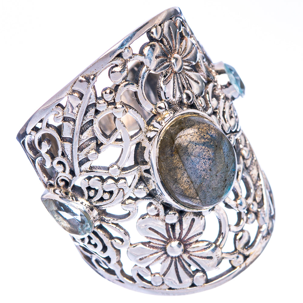 Large Labradorite Ring Size 7.5 (925 Sterling Silver) R1321