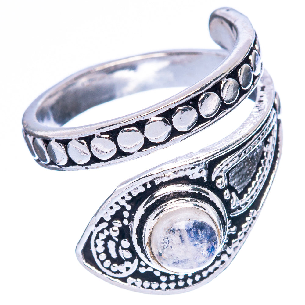 Rainbow Moonstone Ring Size 6 (925 Sterling Silver) R2451