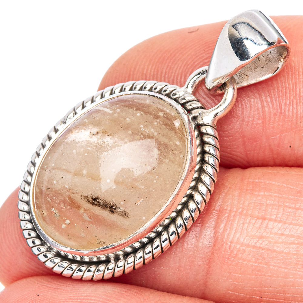 Rare Libyan Glass Pendant 1 1/4" (925 Sterling Silver) P41686