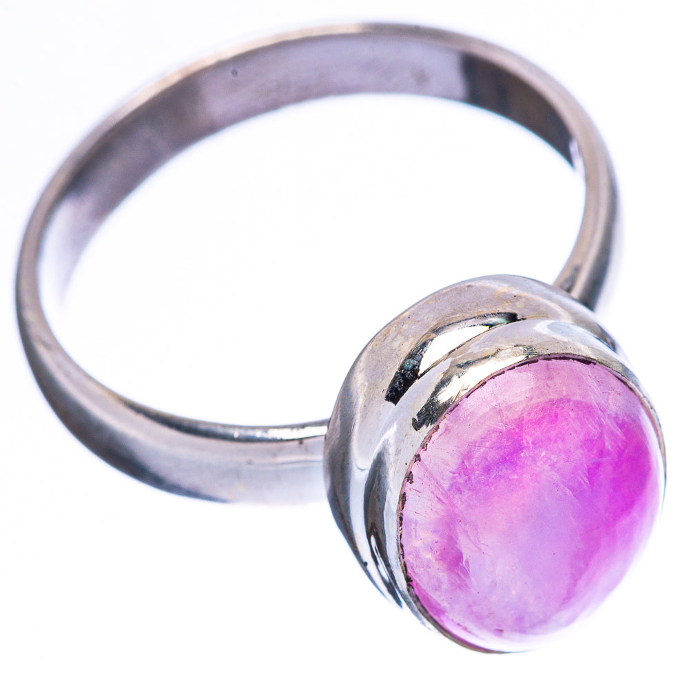 Pink Moonstone Ring Size 7.25 (925 Sterling Silver) R3772