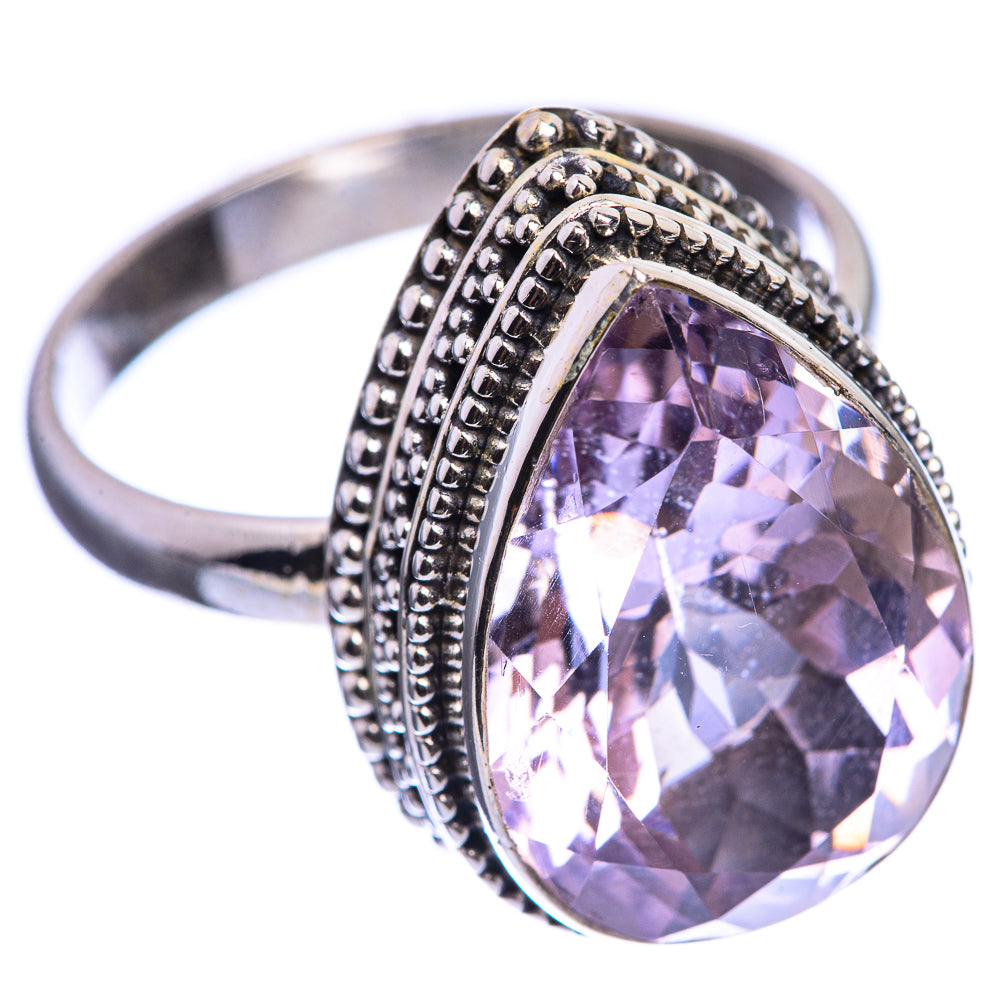 Faceted Pink Amethyst 925 Sterling Silver Ring Size 10.75