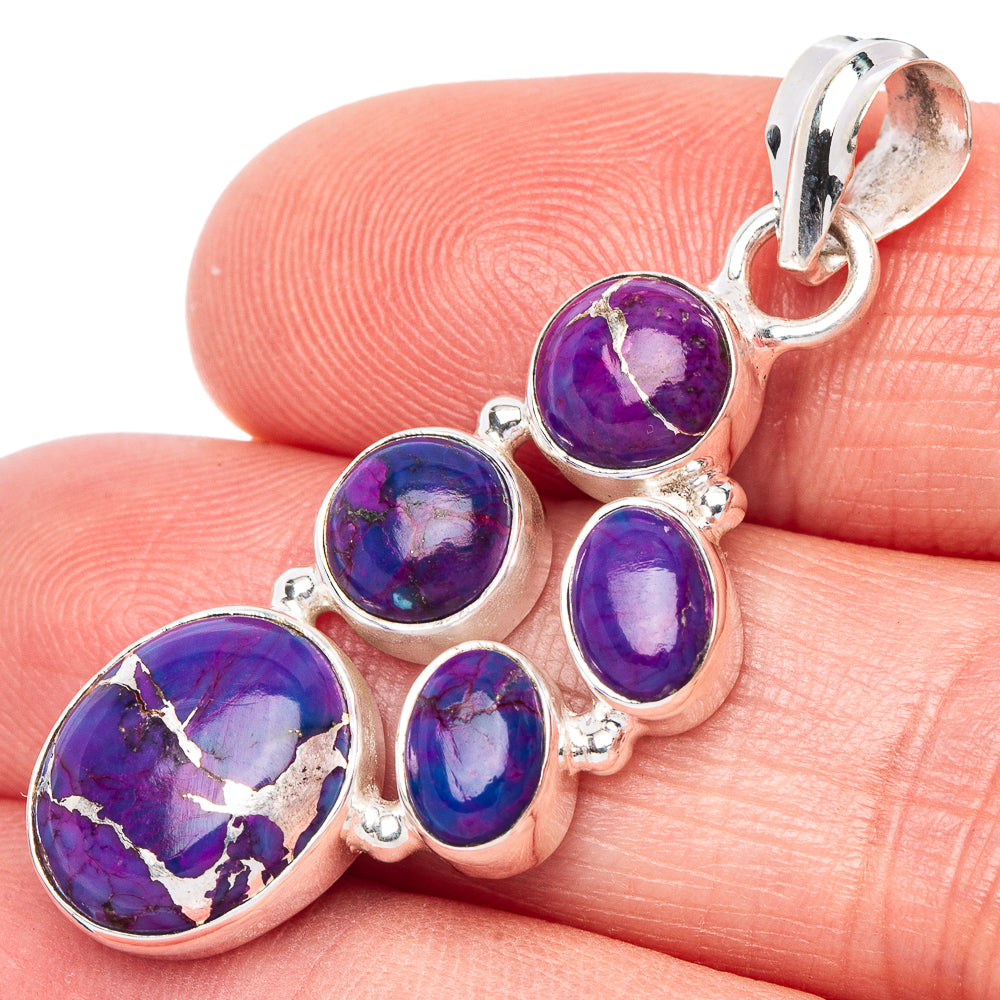 Purple Copper Composite Turquoise Pendant 1 5/8" (925 Sterling Silver) P41000