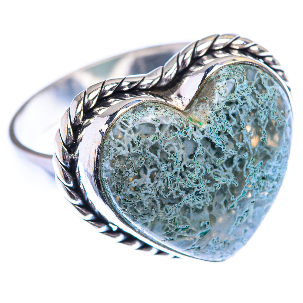 Green Moss Agate 925 Sterling Silver Ring Size 8 (925 Sterling Silver) RING140348