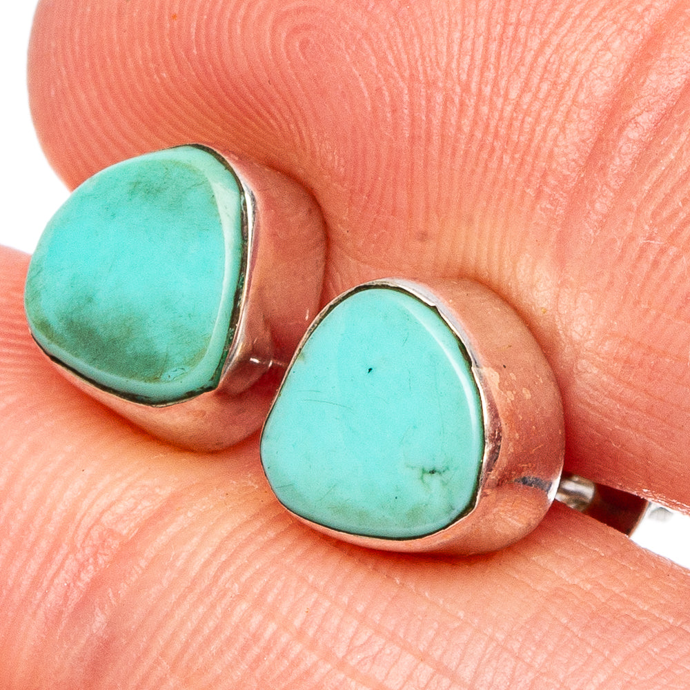 Rare Kingman Turquoise Earrings 1/4" (.925 Sterling Silver)