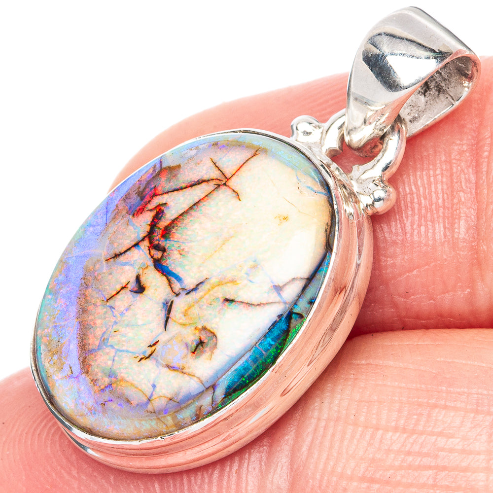 Rare Sterling Opal 925 Sterling Silver Pendant 1 1/8" (925 Sterling Silver) P41911