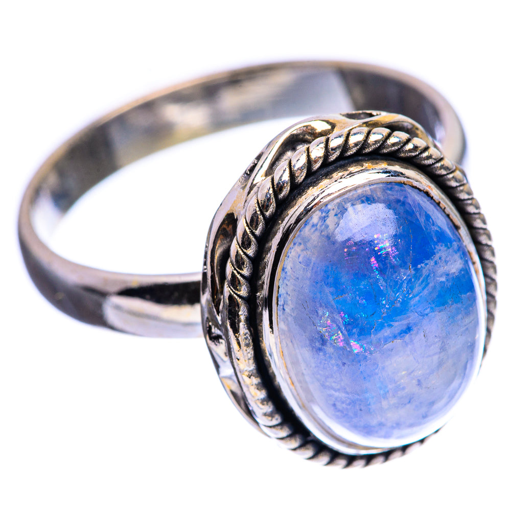 Rainbow Moonstone Ring Size 9.5 (925 Sterling Silver) R142956