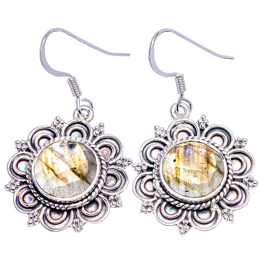 Premium Labradorite Earrings 1 5/8" (.925 Sterling Silver)