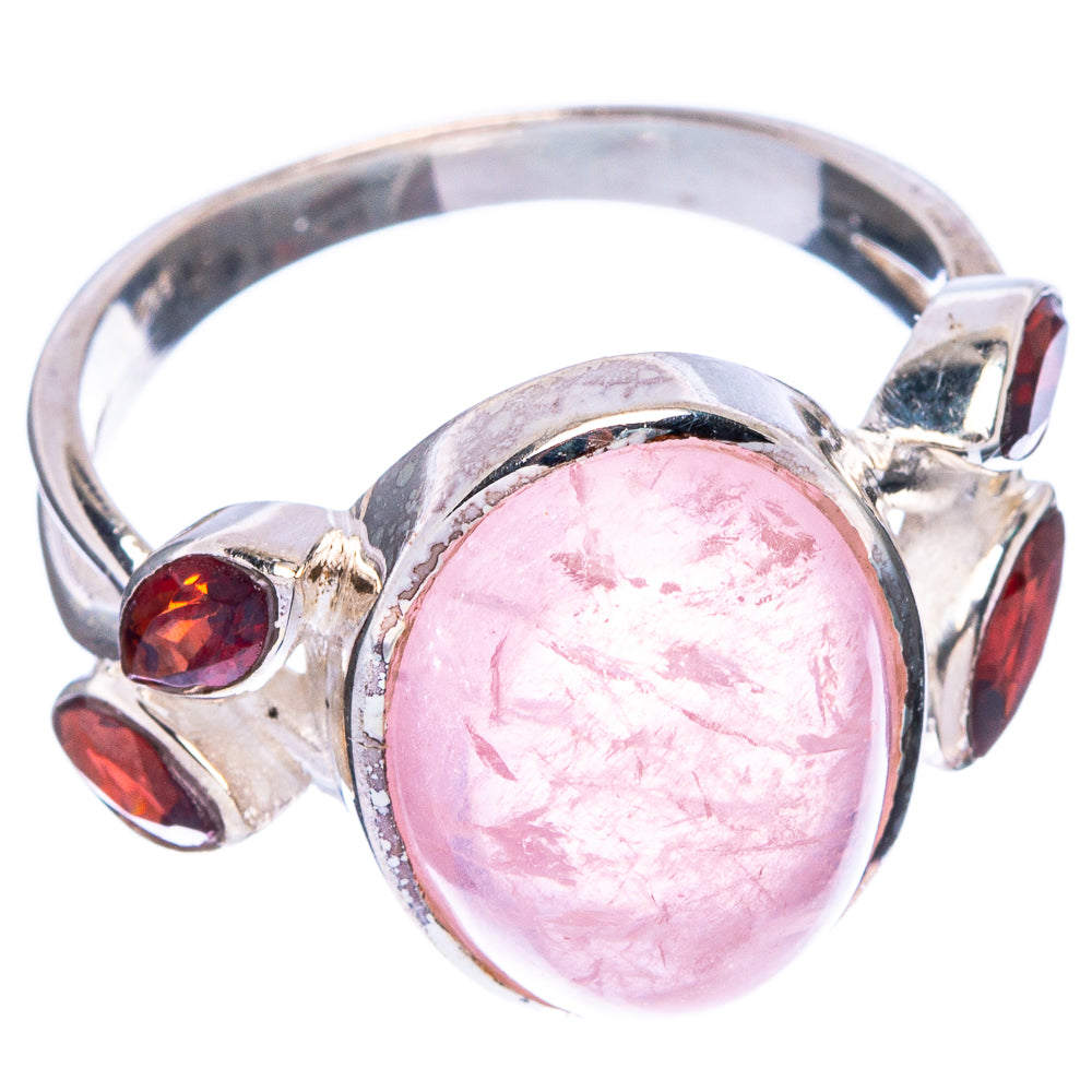Rose Quartz, Garnet Ring Size 9.75 (925 Sterling Silver) R146873