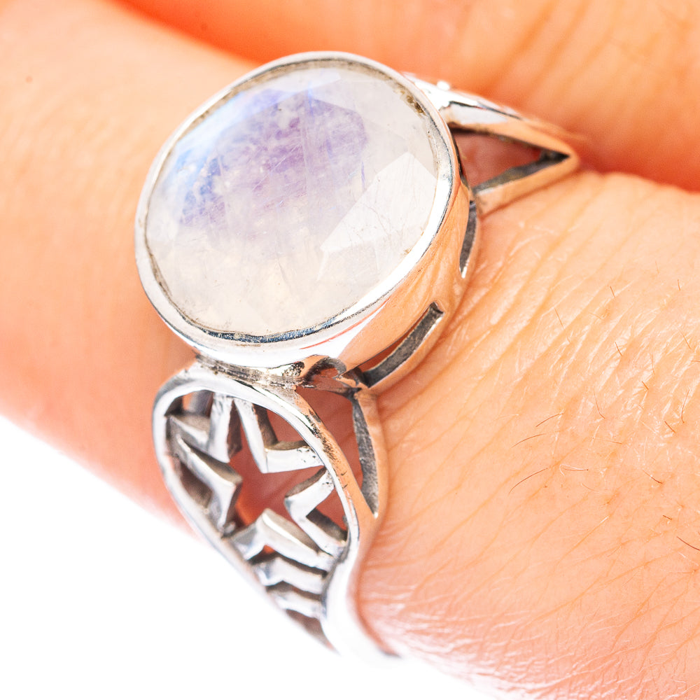 Rainbow Moonstone Ring Size 8 (925 Sterling Silver) R2809