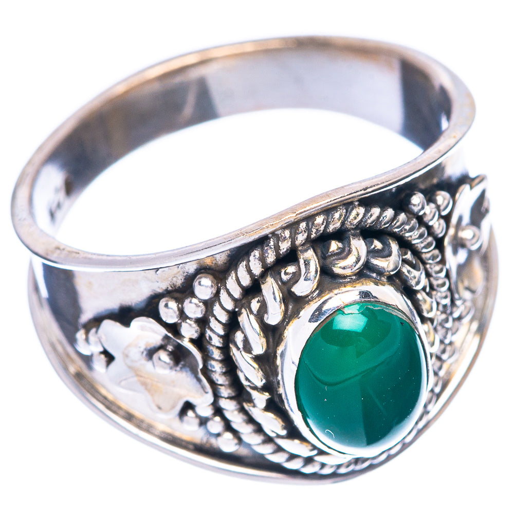 Green Onyx 925 Sterling Silver Ring Size 8.25 (925 Sterling Silver) R5428
