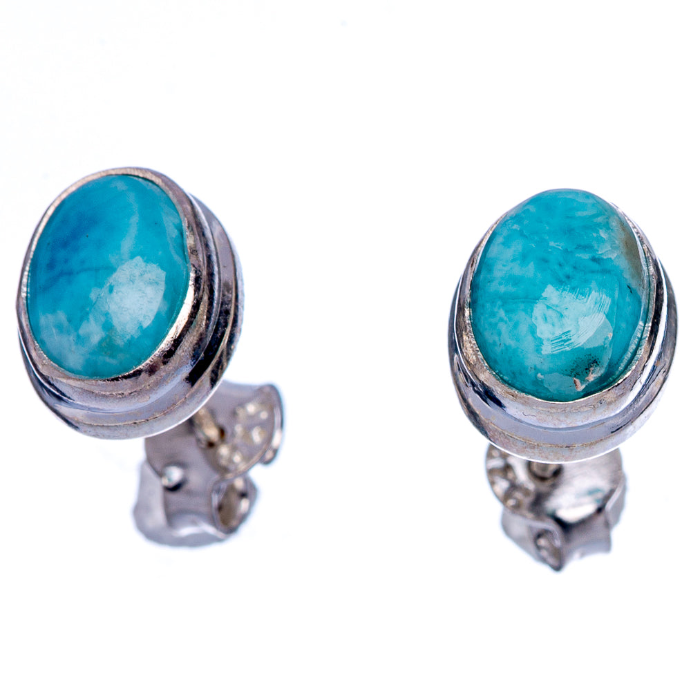 Rare Larimar Earrings 3/8" (925 Sterling Silver) E433342