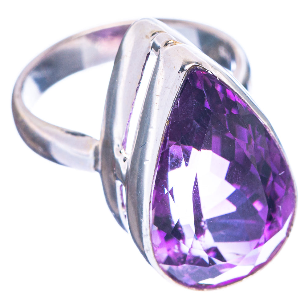 Rare Faceted Brazilian Amethyst Ring Size 6.5 (925 Sterling Silver) R1135