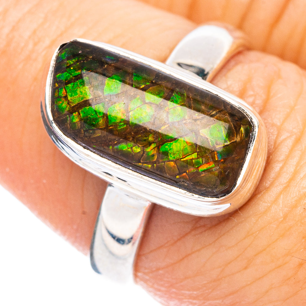 Rare Ammolite Ring Size 7 (925 Sterling Silver) R4920