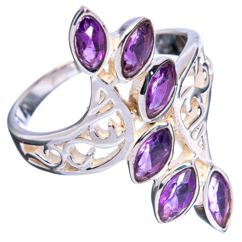 Faceted Amethyst Ring Size 9.25 (925 Sterling Silver) R3228