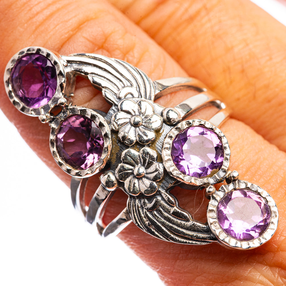 Faceted Amethyst Ring Size 8.5 (925 Sterling Silver) R142965