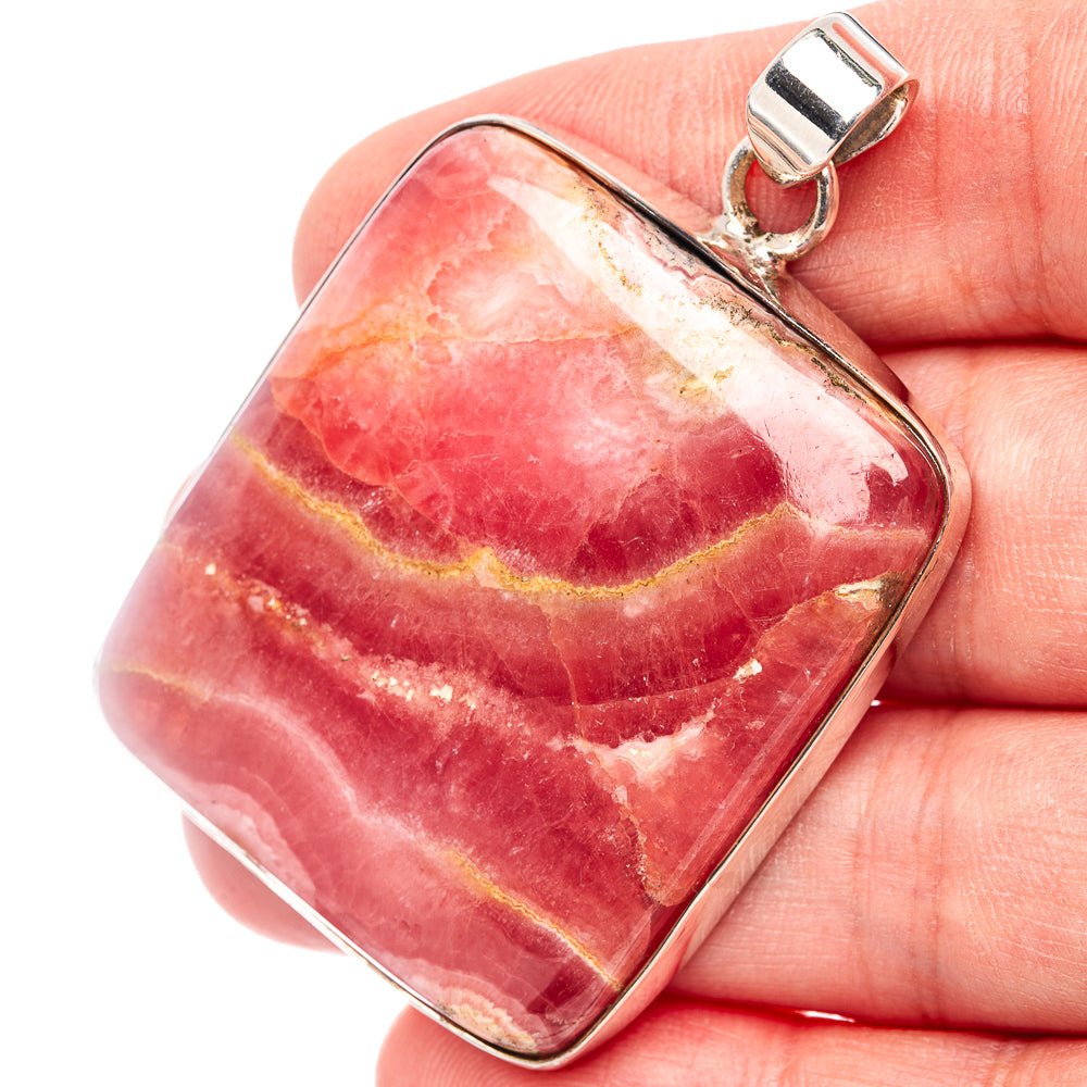 Premium Rhodochrosite Pendant 2 1/8" (.925 Sterling Silver)