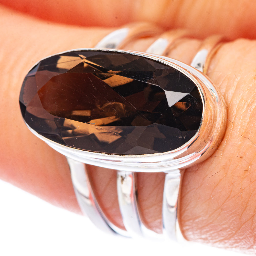 Smoky Quartz Ring Size 7.75 (925 Sterling Silver) R1712
