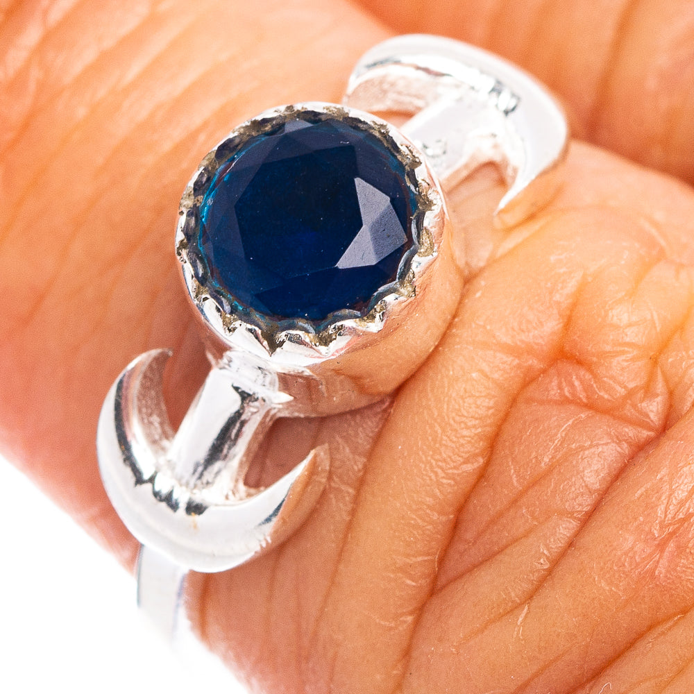 Blue Quartz Dainty Ring Size 5.75 (.925 Sterling Silver)
