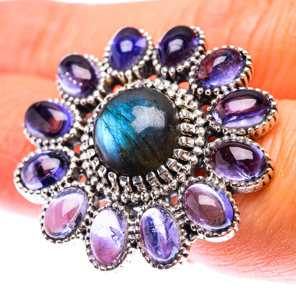 Large Labradorite, Tanzanite Ring Size 6.5 (925 Sterling Silver) RING140232