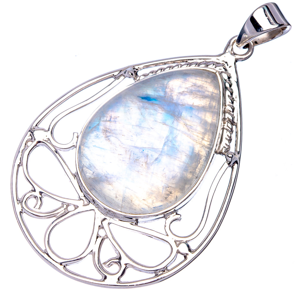 Signature Rainbow Moonstone Pendant 2 1/8" (925 Sterling Silver) P41193