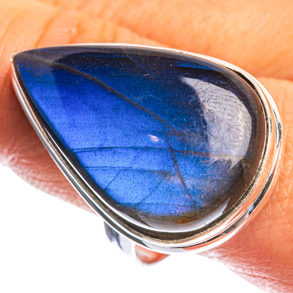 Large Labradorite 925 Sterling Silver Ring Size 11.75