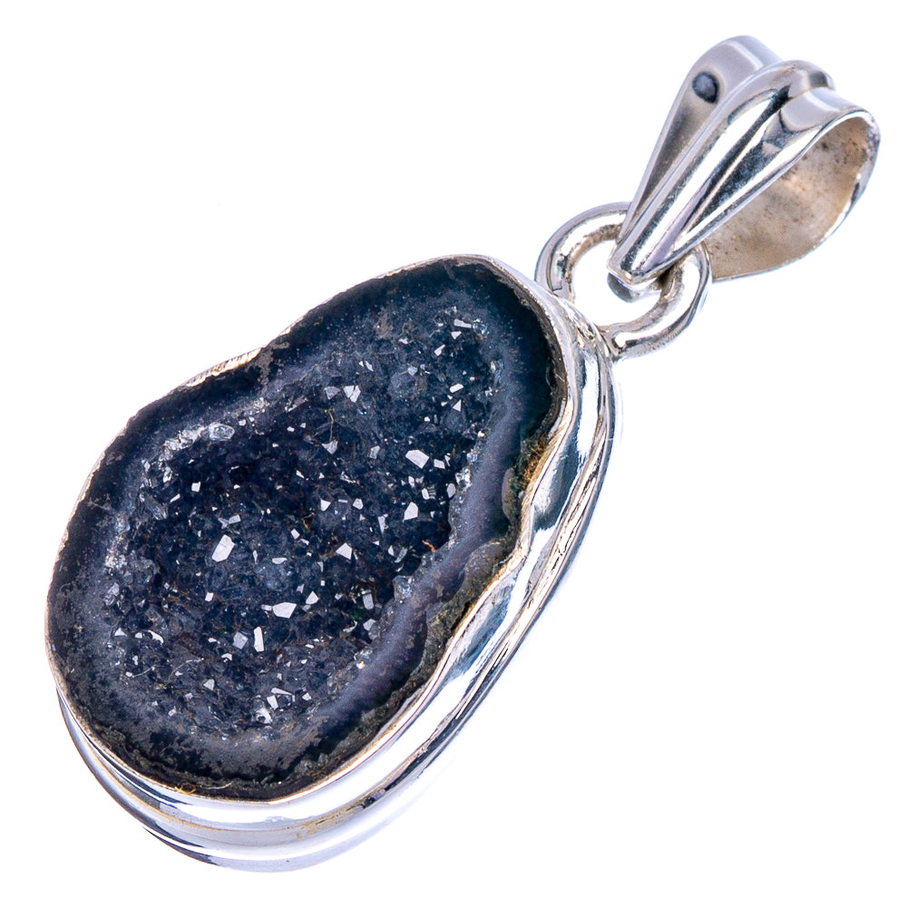 Coconut Geode Druzy Pendant 1 1/4" (925 Sterling Silver) P40535