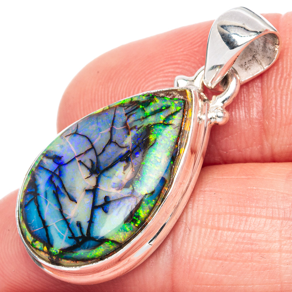 Rare Sterling Opal 925 Sterling Silver Pendant 1 1/4" (925 Sterling Silver) P41919