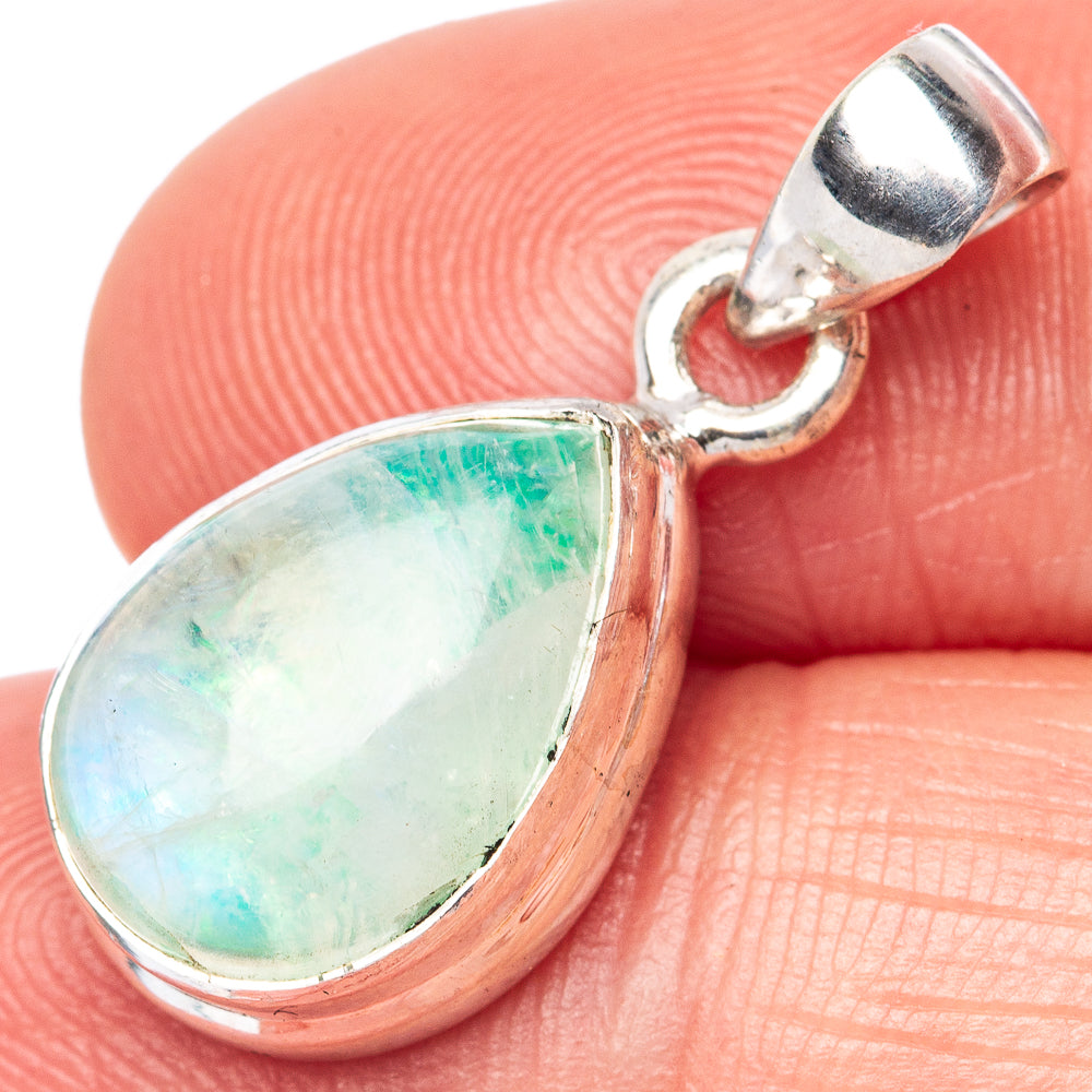 Green Moonstone Pendant 1" (925 Sterling Silver) P42487