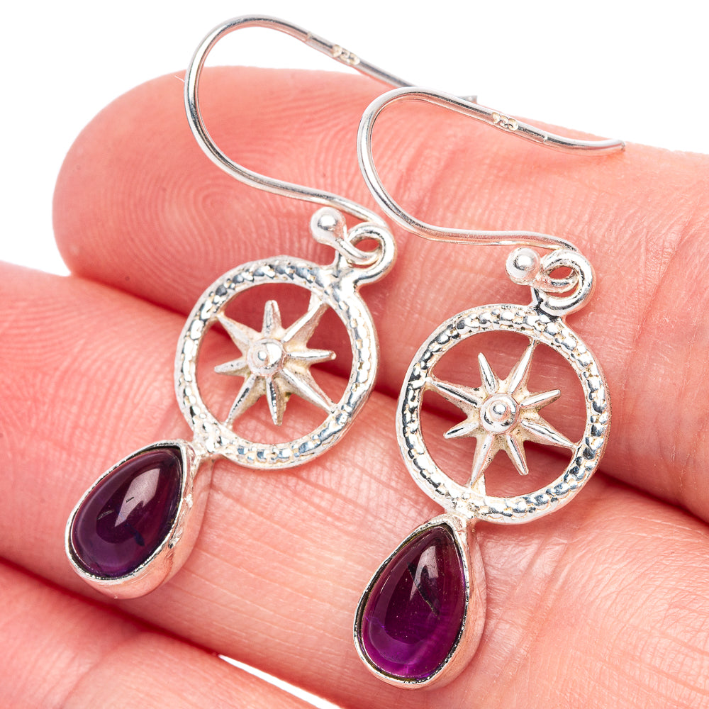 Amethyst Earrings 1 1/2" (925 Sterling Silver) E433307